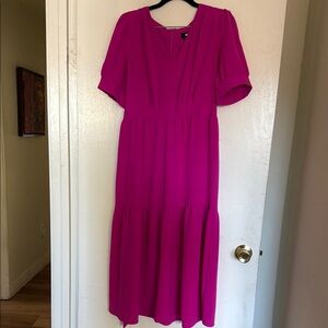 Elegant Pink Midi Dress